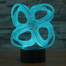 Load image into Gallery viewer, 7 Color Discoloration Creative Visual Stereo Lamp Desk Lamp Night Light, Four Circle Abstract Style