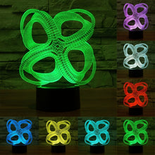 Load image into Gallery viewer, 7 Color Discoloration Creative Visual Stereo Lamp Desk Lamp Night Light, Four Circle Abstract Style