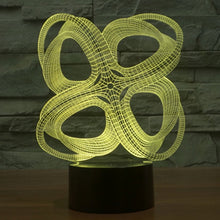 Load image into Gallery viewer, 7 Color Discoloration Creative Visual Stereo Lamp Desk Lamp Night Light, Four Circle Abstract Style