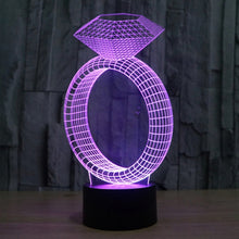Load image into Gallery viewer, 7 Color Discoloration Creative Visual Stereo Lamp Desk Lamp Night Light, Diamond Ring Style