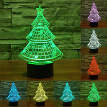 Load image into Gallery viewer, 7 Color Discoloration Creative Visual Stereo Lamp Desk Lamp Night Light, Christmas Tree Style
