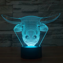 Load image into Gallery viewer, 7 Colour Discoloration Creative Visual Stereo Lamp Desk Lamp Night Light, Cow Style