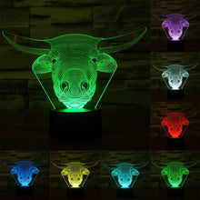 Load image into Gallery viewer, 7 Colour Discoloration Creative Visual Stereo Lamp Desk Lamp Night Light, Cow Style