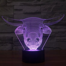 Load image into Gallery viewer, 7 Colour Discoloration Creative Visual Stereo Lamp Desk Lamp Night Light, Cow Style