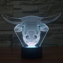 Load image into Gallery viewer, 7 Colour Discoloration Creative Visual Stereo Lamp Desk Lamp Night Light, Cow Style