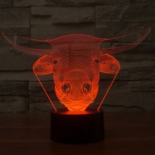 Load image into Gallery viewer, 7 Colour Discoloration Creative Visual Stereo Lamp Desk Lamp Night Light, Cow Style