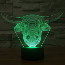 Load image into Gallery viewer, 7 Colour Discoloration Creative Visual Stereo Lamp Desk Lamp Night Light, Cow Style
