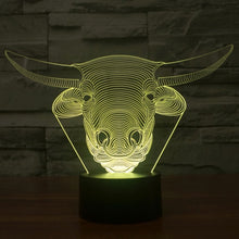 Load image into Gallery viewer, 7 Colour Discoloration Creative Visual Stereo Lamp Desk Lamp Night Light, Cow Style