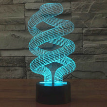 Load image into Gallery viewer, 7 Color Discoloration Creative Visual Stereo Lamp Desk Lamp Night Light, Spiral Style