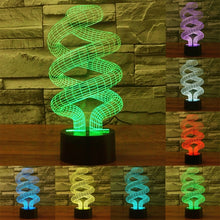 Load image into Gallery viewer, 7 Color Discoloration Creative Visual Stereo Lamp Desk Lamp Night Light, Spiral Style