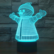 Load image into Gallery viewer, 7 Color Discoloration Creative Visual Stereo Lamp Desk Lamp Night Light, 2923 Snowman Style