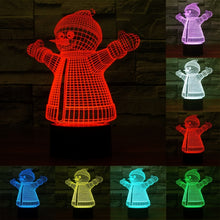 Load image into Gallery viewer, 7 Color Discoloration Creative Visual Stereo Lamp Desk Lamp Night Light, 2923 Snowman Style