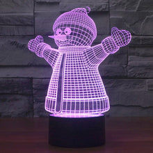 Load image into Gallery viewer, 7 Color Discoloration Creative Visual Stereo Lamp Desk Lamp Night Light, 2923 Snowman Style