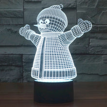 Load image into Gallery viewer, 7 Color Discoloration Creative Visual Stereo Lamp Desk Lamp Night Light, 2923 Snowman Style