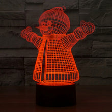 Load image into Gallery viewer, 7 Color Discoloration Creative Visual Stereo Lamp Desk Lamp Night Light, 2923 Snowman Style