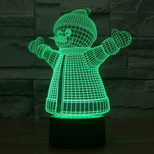 Load image into Gallery viewer, 7 Color Discoloration Creative Visual Stereo Lamp Desk Lamp Night Light, 2923 Snowman Style