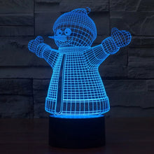 Load image into Gallery viewer, 7 Color Discoloration Creative Visual Stereo Lamp Desk Lamp Night Light, 2923 Snowman Style