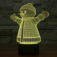 Load image into Gallery viewer, 7 Color Discoloration Creative Visual Stereo Lamp Desk Lamp Night Light, 2923 Snowman Style
