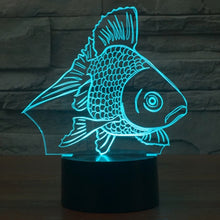 Load image into Gallery viewer, 7 Color Discoloration Creative Visual Stereo Lamp Desk Lamp Night Light, Goldfish Style