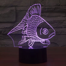 Load image into Gallery viewer, 7 Color Discoloration Creative Visual Stereo Lamp Desk Lamp Night Light, Goldfish Style