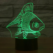 Load image into Gallery viewer, 7 Color Discoloration Creative Visual Stereo Lamp Desk Lamp Night Light, Goldfish Style
