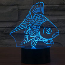 Load image into Gallery viewer, 7 Color Discoloration Creative Visual Stereo Lamp Desk Lamp Night Light, Goldfish Style