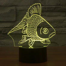 Load image into Gallery viewer, 7 Color Discoloration Creative Visual Stereo Lamp Desk Lamp Night Light, Goldfish Style