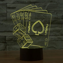 Load image into Gallery viewer, 7 Color Discoloration Creative Visual Stereo Lamp Desk Lamp Night Light, Poker Style