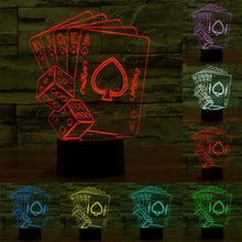 Load image into Gallery viewer, 7 Color Discoloration Creative Visual Stereo Lamp Desk Lamp Night Light, Poker Style