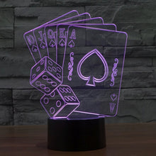 Load image into Gallery viewer, 7 Color Discoloration Creative Visual Stereo Lamp Desk Lamp Night Light, Poker Style