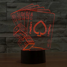 Load image into Gallery viewer, 7 Color Discoloration Creative Visual Stereo Lamp Desk Lamp Night Light, Poker Style