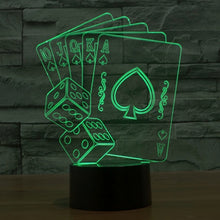 Load image into Gallery viewer, 7 Color Discoloration Creative Visual Stereo Lamp Desk Lamp Night Light, Poker Style