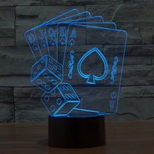 Load image into Gallery viewer, 7 Color Discoloration Creative Visual Stereo Lamp Desk Lamp Night Light, Poker Style