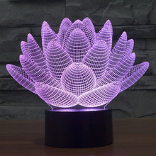 Load image into Gallery viewer, 7 Color Discoloration Creative Visual Stereo Lamp Desk Lamp Night Light, Lotus Style