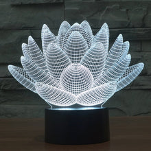 Load image into Gallery viewer, 7 Color Discoloration Creative Visual Stereo Lamp Desk Lamp Night Light, Lotus Style
