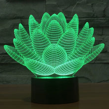 Load image into Gallery viewer, 7 Color Discoloration Creative Visual Stereo Lamp Desk Lamp Night Light, Lotus Style
