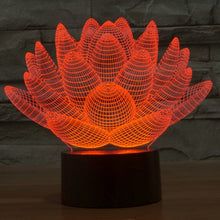 Load image into Gallery viewer, 7 Color Discoloration Creative Visual Stereo Lamp Desk Lamp Night Light, Lotus Style