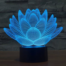 Load image into Gallery viewer, 7 Color Discoloration Creative Visual Stereo Lamp Desk Lamp Night Light, Lotus Style