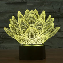 Load image into Gallery viewer, 7 Color Discoloration Creative Visual Stereo Lamp Desk Lamp Night Light, Lotus Style
