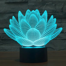 Load image into Gallery viewer, 7 Color Discoloration Creative Visual Stereo Lamp Desk Lamp Night Light, Lotus Style