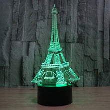 Load image into Gallery viewer, 7 Color Discoloration Creative Visual Stereo Lamp Desk Lamp Night Light, Eiffel Tower Style