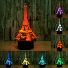 Load image into Gallery viewer, 7 Color Discoloration Creative Visual Stereo Lamp Desk Lamp Night Light, Eiffel Tower Style