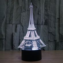 Load image into Gallery viewer, 7 Color Discoloration Creative Visual Stereo Lamp Desk Lamp Night Light, Eiffel Tower Style