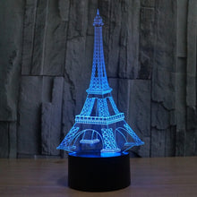 Load image into Gallery viewer, 7 Color Discoloration Creative Visual Stereo Lamp Desk Lamp Night Light, Eiffel Tower Style