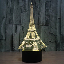 Load image into Gallery viewer, 7 Color Discoloration Creative Visual Stereo Lamp Desk Lamp Night Light, Eiffel Tower Style