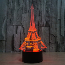 Load image into Gallery viewer, 7 Color Discoloration Creative Visual Stereo Lamp Desk Lamp Night Light, Eiffel Tower Style