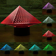 Load image into Gallery viewer, 7 Colour Discoloration Creative Visual Stereo Lamp Desk Lamp Night Light, Pyramid Style