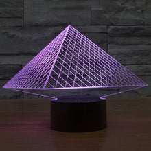 Load image into Gallery viewer, 7 Colour Discoloration Creative Visual Stereo Lamp Desk Lamp Night Light, Pyramid Style