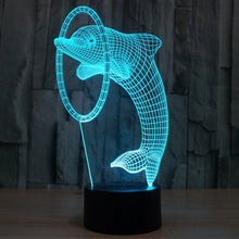 Load image into Gallery viewer, 7 Colour Discoloration Creative Visual Stereo Lamp Desk Lamp Night Light, Dolphin Style