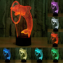 Load image into Gallery viewer, 7 Colour Discoloration Creative Visual Stereo Lamp Desk Lamp Night Light, Dolphin Style
